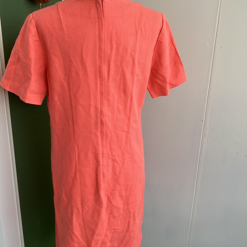 Vintage 60s 70s Monochromatic Pastel Creamsicle Orange Mini Mod Scooter Dress - Picture 3 of 4